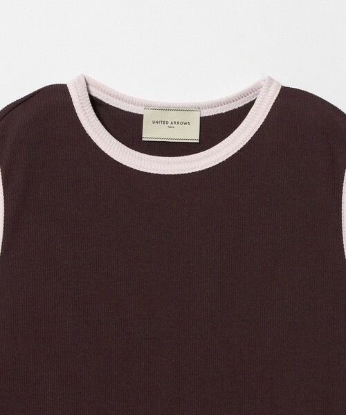 UNITED ARROWS / ユナイテッドアローズ タンクトップ | リブ バイカラーパイピング ノースリーブ Tシャツ | 詳細23