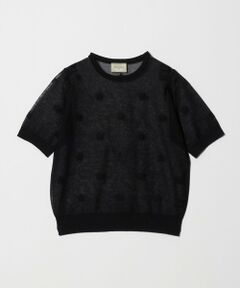 UNITED ARROWS / ユナイテッドアローズ ニット・セーター | シアー フラワー ショートスリーブ ニット ‐ウォッシャブル‐