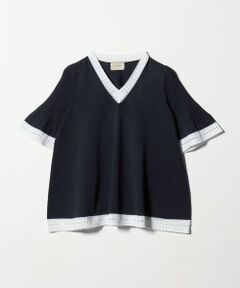 UNITED ARROWS / ユナイテッドアローズ ニット・セーター | Vネック ニット ショートスリーブ チュニック