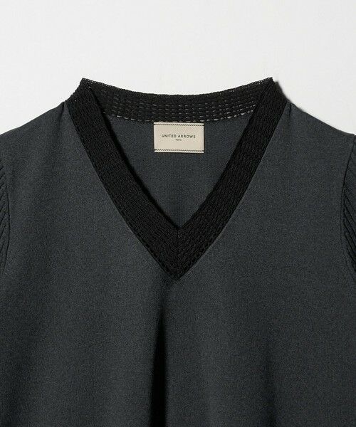 UNITED ARROWS / ユナイテッドアローズ ニット・セーター | Vネック ニット ショートスリーブ チュニック | 詳細4