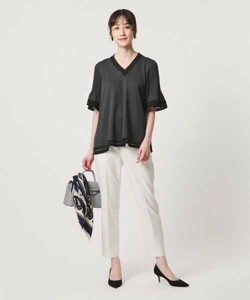 UNITED ARROWS / ユナイテッドアローズ ニット・セーター | Vネック ニット ショートスリーブ チュニック | 詳細8