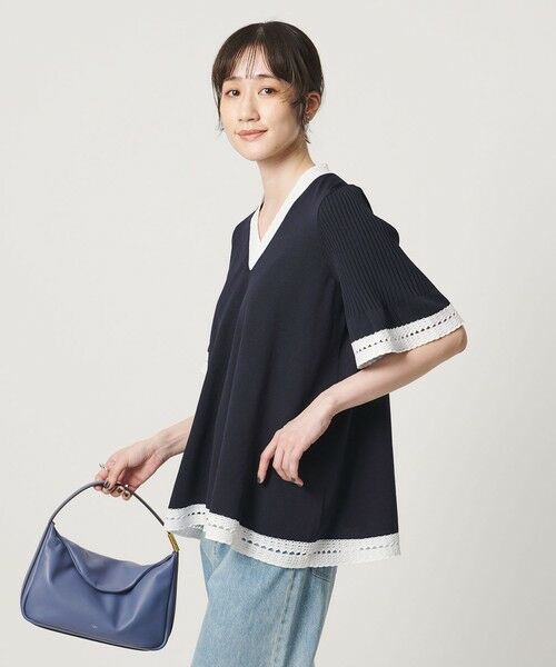UNITED ARROWS / ユナイテッドアローズ ニット・セーター | Vネック ニット ショートスリーブ チュニック | 詳細18