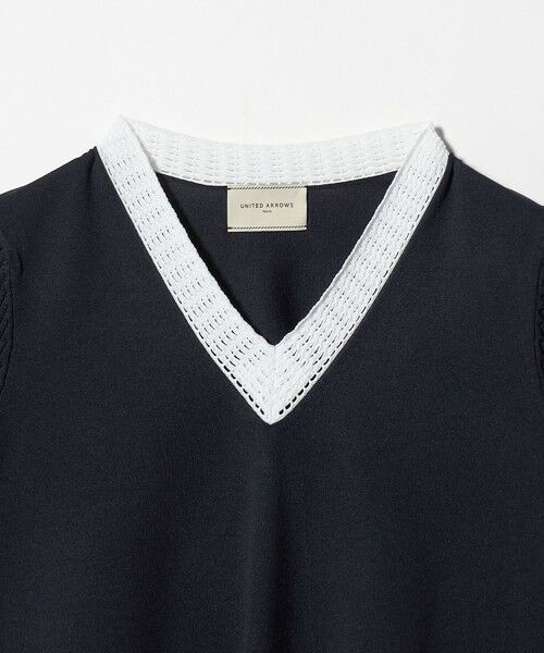 UNITED ARROWS / ユナイテッドアローズ ニット・セーター | Vネック ニット ショートスリーブ チュニック | 詳細10