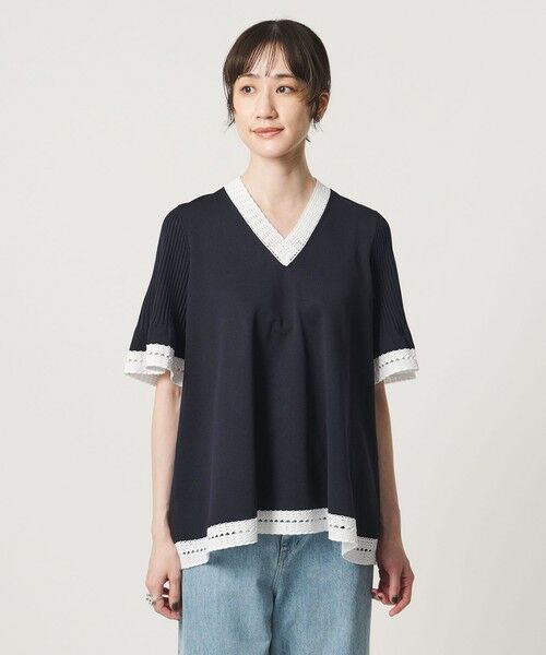 UNITED ARROWS / ユナイテッドアローズ ニット・セーター | Vネック ニット ショートスリーブ チュニック | 詳細20