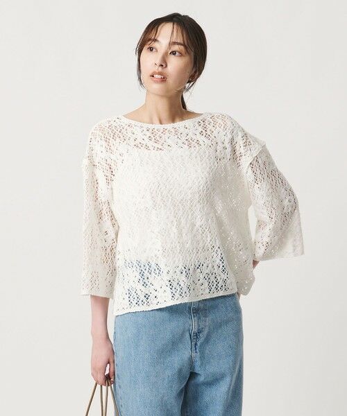 UNITED ARROWS / ユナイテッドアローズ ニット・セーター | スパンコール エンブロイダリー プルオーバー ニット ‐ウォッシャブル‐ | 詳細1