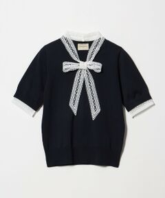 UNITED ARROWS / ユナイテッドアローズ ニット・セーター | 4WAY ボウタイレース ショートスリーブ ニット