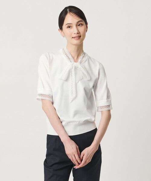 UNITED ARROWS / ユナイテッドアローズ ニット・セーター | 4WAY ボウタイレース ショートスリーブ ニット | 詳細2