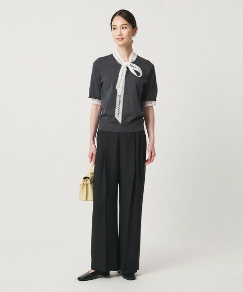 UNITED ARROWS / ユナイテッドアローズ ニット・セーター | 4WAY ボウタイレース ショートスリーブ ニット | 詳細9