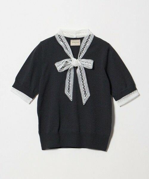 UNITED ARROWS / ユナイテッドアローズ ニット・セーター | 4WAY ボウタイレース ショートスリーブ ニット | 詳細10