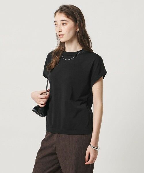 UNITED ARROWS / ユナイテッドアローズ ニット・セーター | ミニハイネック フレンチスリーブ ニット リンキング -ウォッシャブル- | 詳細1