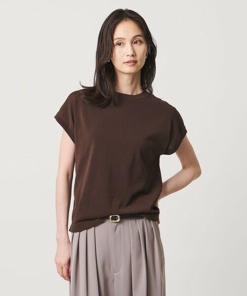 UNITED ARROWS / ユナイテッドアローズ ニット・セーター | ミニハイネック フレンチスリーブ ニット リンキング -ウォッシャブル- | 詳細4