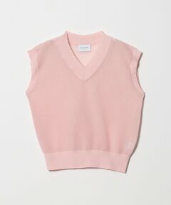 UNITED ARROWS / ユナイテッドアローズ ベスト | ミニ Vネック フレンチスリーブ ニット ‐ウォッシャブル‐