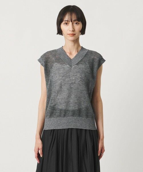 UNITED ARROWS / ユナイテッドアローズ ベスト | ミニ Vネック フレンチスリーブ ニット ‐ウォッシャブル‐ | 詳細3