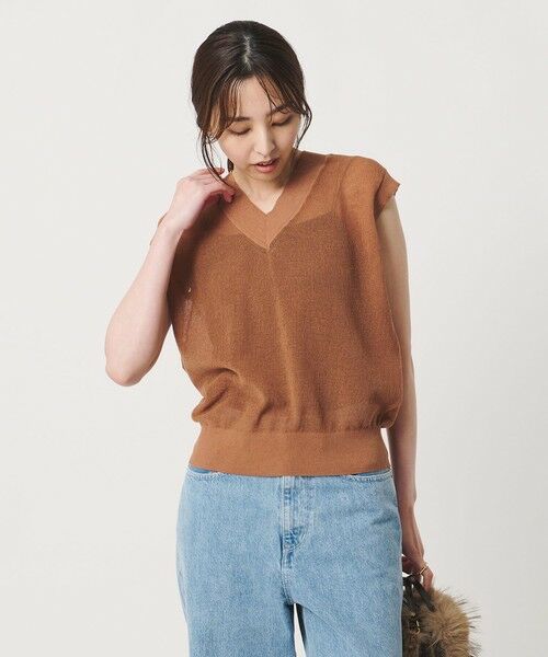 UNITED ARROWS / ユナイテッドアローズ ベスト | ミニ Vネック フレンチスリーブ ニット ‐ウォッシャブル‐ | 詳細15