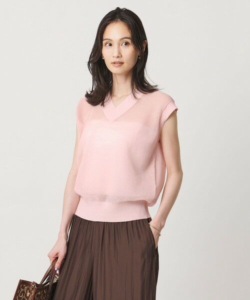 UNITED ARROWS / ユナイテッドアローズ ベスト | ミニ Vネック フレンチスリーブ ニット ‐ウォッシャブル‐ | 詳細20