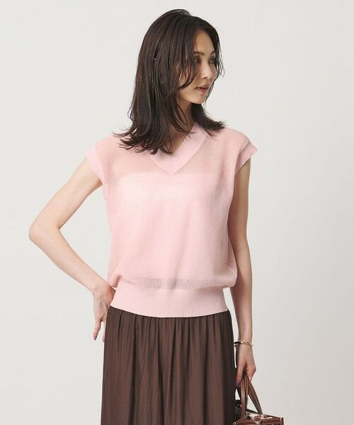 UNITED ARROWS / ユナイテッドアローズ ベスト | ミニ Vネック フレンチスリーブ ニット ‐ウォッシャブル‐ | 詳細21