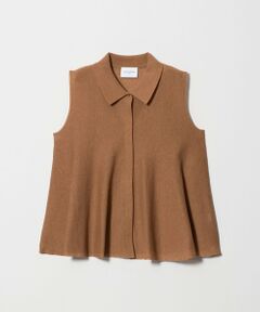 UNITED ARROWS / ユナイテッドアローズ ニット・セーター | ペプラム フレア ノースリーブ ニット ‐ウォッシャブル‐
