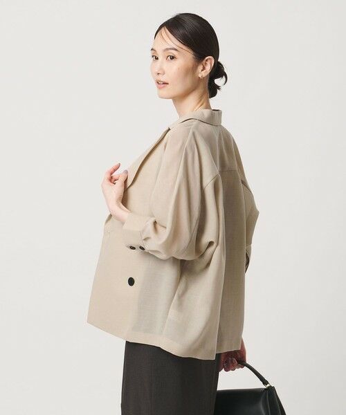 UNITED ARROWS / ユナイテッドアローズ テーラードジャケット | シアー ドルマン ブラウス ジャケット ‐ウォッシャブル‐ | 詳細3