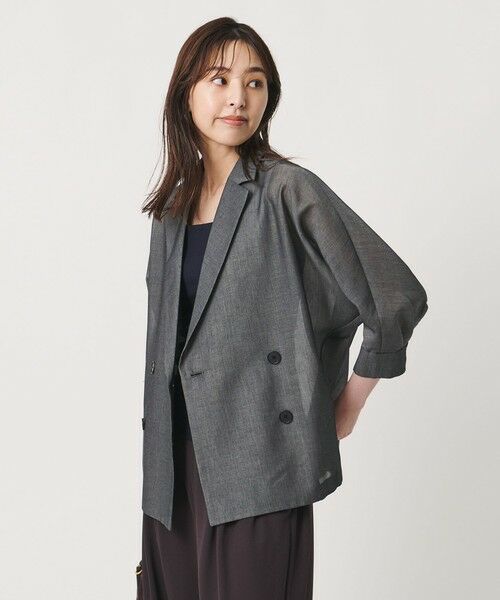UNITED ARROWS / ユナイテッドアローズ テーラードジャケット | シアー ドルマン ブラウス ジャケット ‐ウォッシャブル‐ | 詳細21