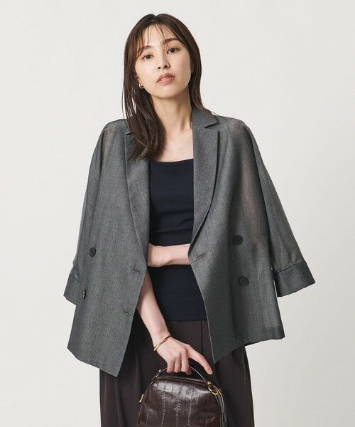 UNITED ARROWS / ユナイテッドアローズ テーラードジャケット | シアー ドルマン ブラウス ジャケット ‐ウォッシャブル‐ | 詳細22