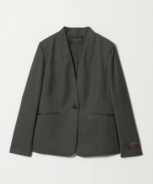 UNITED ARROWS / ユナイテッドアローズ ノーカラージャケット | Vitale Barberis Canonico ノーラペル ジャケット（DK.GRAY）