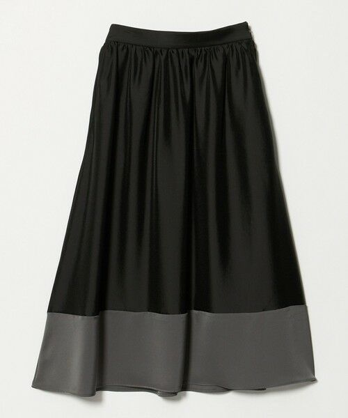 UNITED ARROWS / ユナイテッドアローズ ロング・マキシ丈スカート | シルキー ギャザー スカート ‐ウォッシャブル‐（BLACK）