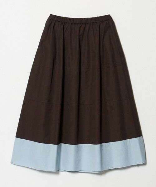 UNITED ARROWS / ユナイテッドアローズ ミニ・ひざ丈スカート | シルキー ギャザー フレア スカート ‐ウォッシャブル‐（DK.BROWN）