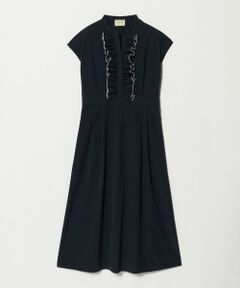 UNITED ARROWS / ユナイテッドアローズ ロング・マキシ丈ワンピース | メロー フリル スキッパー ワンピース ‐防シワ 吸水速乾 UVカット 遮熱性 接触冷感‐