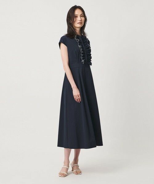 UNITED ARROWS / ユナイテッドアローズ ロング・マキシ丈ワンピース | メロー フリル スキッパー ワンピース ‐防シワ 吸水速乾 UVカット 遮熱性 接触冷感‐ | 詳細15