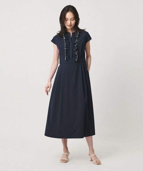 UNITED ARROWS / ユナイテッドアローズ ロング・マキシ丈ワンピース | メロー フリル スキッパー ワンピース ‐防シワ 吸水速乾 UVカット 遮熱性 接触冷感‐ | 詳細16