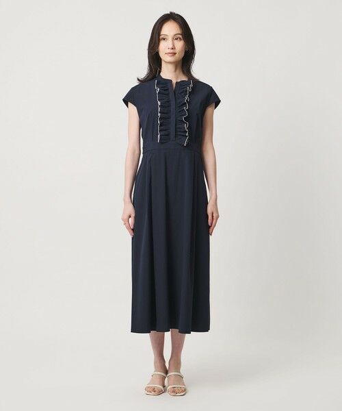 UNITED ARROWS / ユナイテッドアローズ ロング・マキシ丈ワンピース | メロー フリル スキッパー ワンピース ‐防シワ 吸水速乾 UVカット 遮熱性 接触冷感‐ | 詳細17