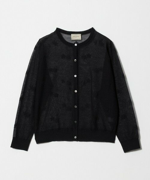 UNITED ARROWS / ユナイテッドアローズ カーディガン・ボレロ | シアー フラワー カーディガン ‐ウォッシャブル‐（BLACK）
