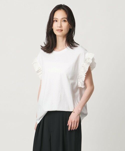 UNITED ARROWS / ユナイテッドアローズ Tシャツ | ＜dahl’ia＞フリル スリーブ Tシャツ | 詳細1