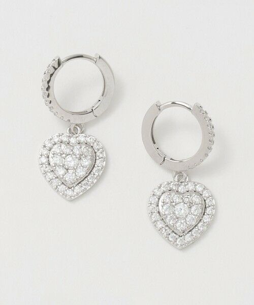 UNITED ARROWS / ユナイテッドアローズ ピアス・イヤリング | ハート パヴェ ピアス（SILVER）