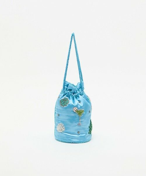 UNITED ARROWS / ユナイテッドアローズ ポーチ | エンブロイダリー モチーフ ポーチ（TURQUOISE）