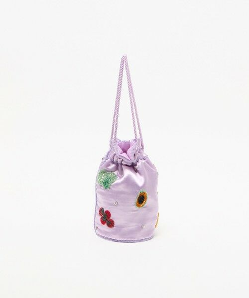 UNITED ARROWS / ユナイテッドアローズ ポーチ | エンブロイダリー モチーフ ポーチ（LILAC）