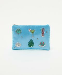 UNITED ARROWS / ユナイテッドアローズ ポーチ | エンブロイダリー モチーフ フラットポーチ