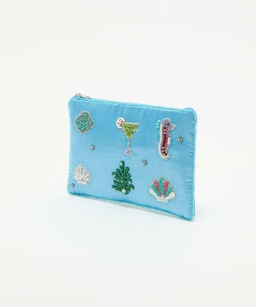 UNITED ARROWS / ユナイテッドアローズ ポーチ | エンブロイダリー モチーフ フラットポーチ | 詳細5