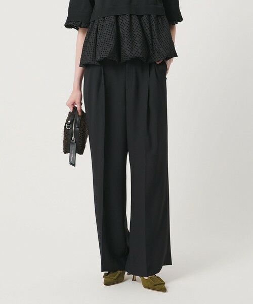 UNITED ARROWS / ユナイテッドアローズ スラックス・ドレスパンツ | ポリエステル 2タック ワイドパンツ ‐吸水速乾 帯電防止 接触冷感‐ | 詳細3