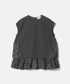 UNITED ARROWS / ユナイテッドアローズ シャツ・ブラウス | ドットリボン カットジャガード コンビ ブラウス ‐ウォッシャブル‐