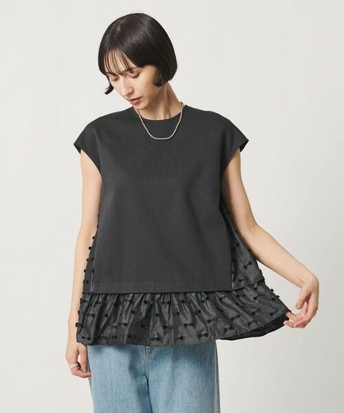 UNITED ARROWS / ユナイテッドアローズ シャツ・ブラウス | ドットリボン カットジャガード コンビ ブラウス ‐ウォッシャブル‐ | 詳細7