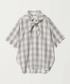 UNITED ARROWS / ユナイテッドアローズ シャツ・ブラウス | チェック スカーフ 5分袖 シャツ