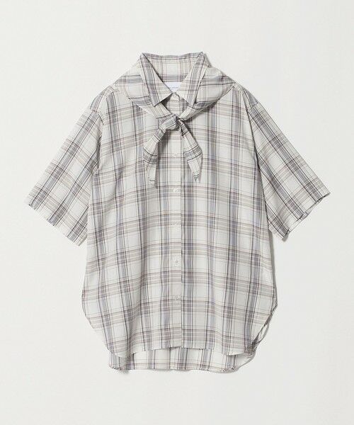 UNITED ARROWS / ユナイテッドアローズ シャツ・ブラウス | チェック スカーフ 5分袖 シャツ | 詳細5