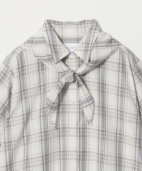UNITED ARROWS / ユナイテッドアローズ シャツ・ブラウス | チェック スカーフ 5分袖 シャツ | 詳細6