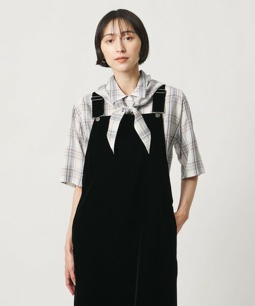 UNITED ARROWS / ユナイテッドアローズ シャツ・ブラウス | チェック スカーフ 5分袖 シャツ | 詳細1