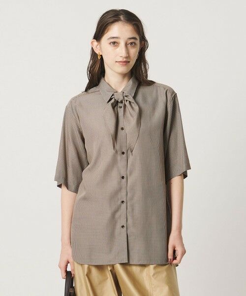 UNITED ARROWS / ユナイテッドアローズ シャツ・ブラウス | チェック スカーフ 5分袖 シャツ | 詳細7