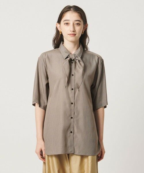 UNITED ARROWS / ユナイテッドアローズ シャツ・ブラウス | チェック スカーフ 5分袖 シャツ | 詳細10