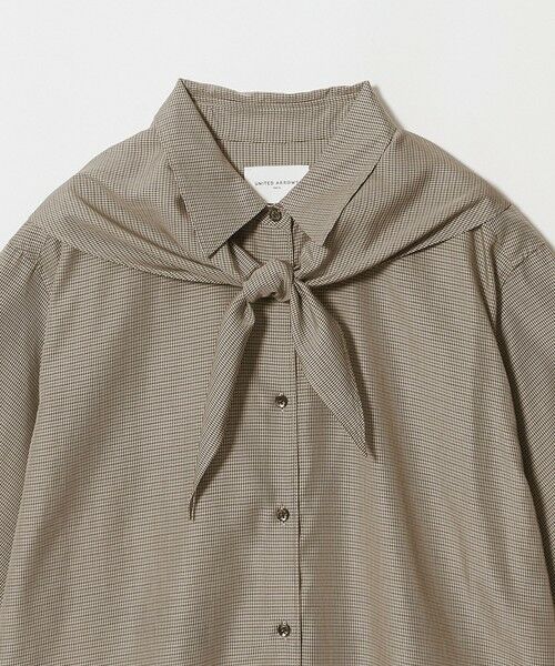 UNITED ARROWS / ユナイテッドアローズ シャツ・ブラウス | チェック スカーフ 5分袖 シャツ | 詳細3