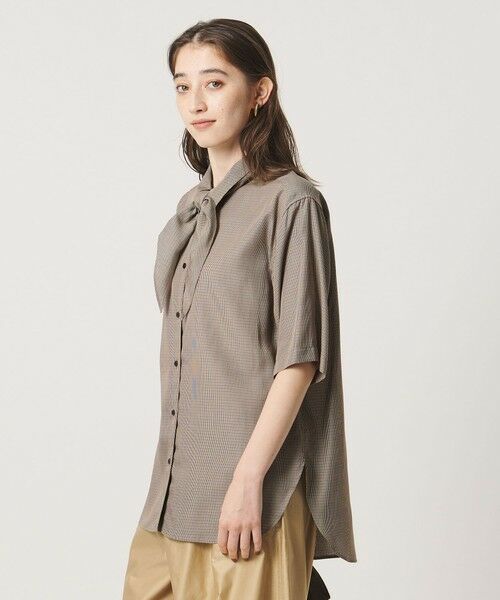 UNITED ARROWS / ユナイテッドアローズ シャツ・ブラウス | チェック スカーフ 5分袖 シャツ | 詳細8
