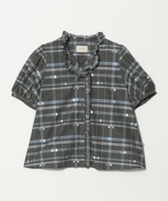 UNITED ARROWS / ユナイテッドアローズ シャツ・ブラウス | チェック リボン カットジャガード ブラウス